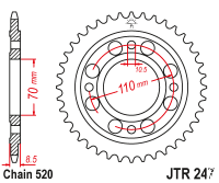 Звезда задняя JTR247.41