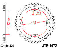Звезда задняя JT JTR1072.38