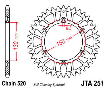 Звезда задняя легкосплавная JT JTA251.49