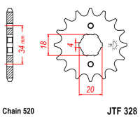 Звезда передняя JT JTF328.13