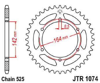 Зірка задня JT JTR1074.44