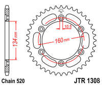 Звезда задняя JT JTR1308.42