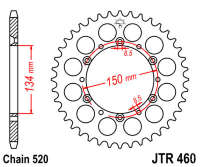 Звезда задняя JT JTR460.42