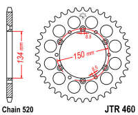 Зірка задня JT JTR460.42
