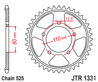 Зірка задня JT JTR1331.42ZBK
