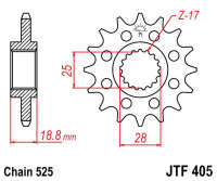 Звезда передняя JT JTF405.20