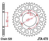 Звезда задняя легкосплавная JT JTA478.43