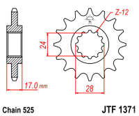 Звезда передняя JT JTF1371.15