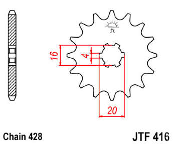 Звезда передняя JT JTF416.13