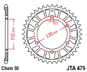 Звезда задняя легкосплавная JT JTA479.44
