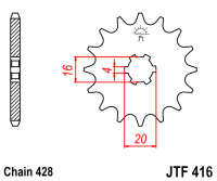 Звезда передняя JT JTF416.14