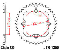 Звезда задняя JT JTR1350