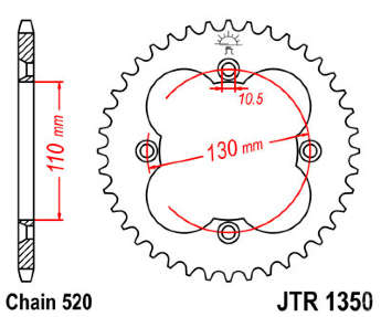 Звезда задняя JT JTR1350