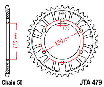 Звезда задняя легкосплавная JT JTA479.45