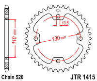 Звезда задняя JT JTR1415.38