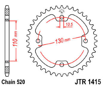 Звезда задняя JT JTR1415.38