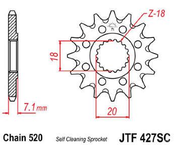 Звезда передняя JT JTF427.13SC