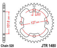 Звезда задняя JT JTR1480.38