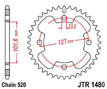 Звезда задняя JT JTR1480.38