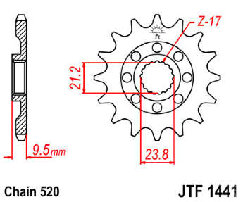 Звезда передняя JT JTF1441.14SC