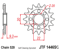 Звезда передняя JT JTF1446.13SC