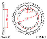 Звезда задняя JT JTR479.42