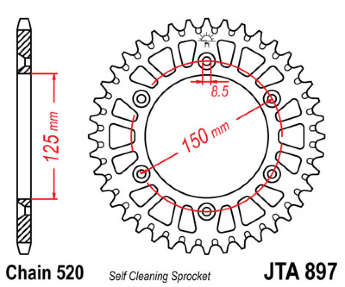 Звезда задняя легкосплавная JT JTA897.38