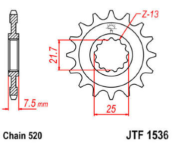Звезда передняя JT JTF1536.16
