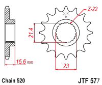 Звезда передняя JT JTF577.15