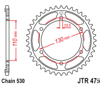 Звезда задняя JT JTR479.45