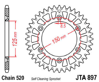 Звезда задняя легкосплавная JT JTA897.48