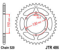 Звезда задняя JT JTR486.42