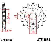Звезда передняя JT JTF1554.13
