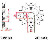 Звезда передняя JT JTF1554.14