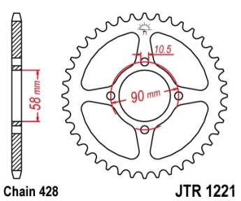 Зірка задня JT JTR1221.45