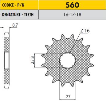 Зірка передня SS 56018