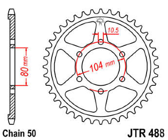 Звезда задняя JT JTR488.41