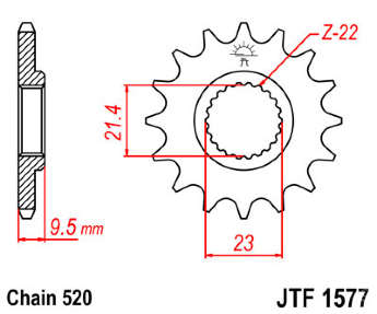 Звезда передняя JT JTF1577.15