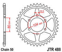 Звезда задняя JT JTR488.42