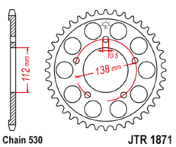 Звезда задняя JT JTR1871.48