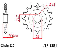 Зірка передня JT JTF1381.15