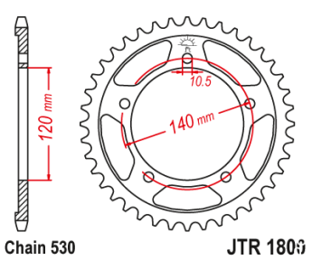 Зірка задня JT JTR1800.46