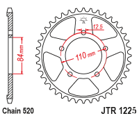Зірка задня JT JTR1225.40