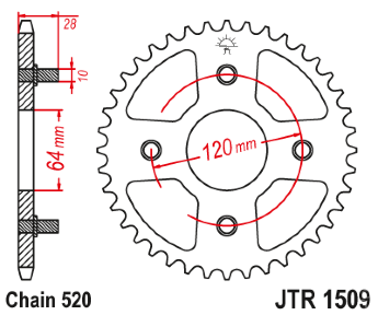 Звезда задняя JT JTR1509.41