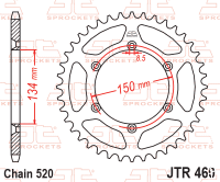 Зірка задня JT JTR460.39