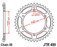 Звезда задняя JT JTR499.39