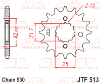 Зірка передня JT JTF513.16