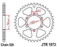 Звезда задняя JT JTR1073.46