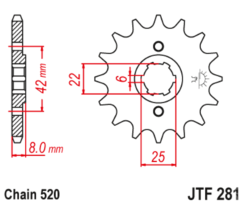 Звезда передняя JT JTF281.15