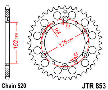 Звезда задняя JT JTR853.48